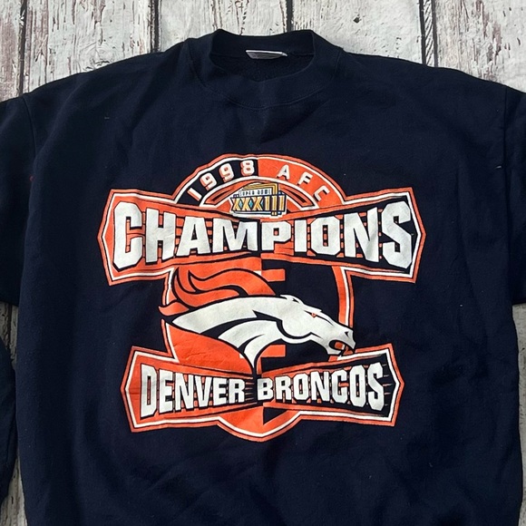 Vintage Denver Broncos Super Bowl XXXIII 1998 NFL Football Sweatshirt - Picture 2 of 3